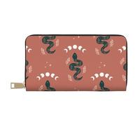 VOSERY Portafoglio da donna, Portafoglio in pelle Bifold Multi Card, Classico Cartoon Snake Moon Portafogli da donna, Borsa lunga