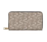 VOSERY Portafoglio da donna, Portafoglio in pelle Bifold Multi Card, Minimalista Linea Bianca Snake Portafogli da donna, Borsa lunga