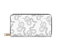 VOSERY Portafoglio da donna, Portafoglio in pelle Bifold Multi Card, Minimalista Nero Cartoon Snake Portafogli da donna, Borsa lunga