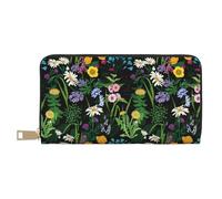 VOSERY Portafoglio da donna, Portafoglio in pelle Bifold Multi Card, Portafogli da donna camomilla, borsa lunga