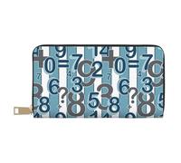 VOSERY Portafoglio da donna, Portafoglio in pelle Bifold Multi Card, stampa matematica a righe portafogli da donna, borsa lunga