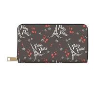 VOSERY Portafoglio da donna, Portafoglio in pelle Bifold Multi Card, Torri Eiffel cuore Portafogli da donna, Borsa lunga