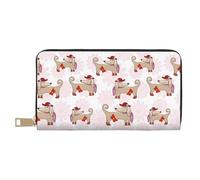 VOSERY Portafoglio da donna, portafoglio in pelle bifold multi carta, bellissimo bassotto cane cucciolo portafogli da donna, borsa lunga