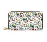 VOSERY Portafoglio da donna, portafoglio in pelle bifold multi carta, libro scolastico stagione portafogli da donna, borsa lunga