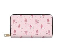 VOSERY Portafoglio da donna, portafoglio in pelle bifold multi carte, carino barboncino cane regina Pink_A Portafogli da donna, borsa lunga
