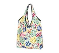 VOSERY Sacchetti della spesa riutilizzabili B dei fiori dei cartoni animati borse della spesa per la spesa borsa di totalizzatore pieghevole con manici, nero, 1 PC