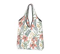 VOSERY Spot gigli fiori borse della spesa riutilizzabili borse della spesa per la spesa pieghevole Tote Bag con manici, Nero, 1 PC