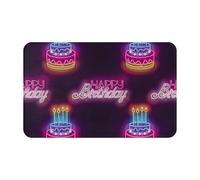 VOSERY - Tappeti da bagno da 30 x 20 pollici, con spot di buon compleanno, morbido, assorbente, antiscivolo, lavabile in lavatrice, tappetino da doccia per bagno