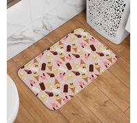VOSERY Tappetino da bagno antiscivolo, lavabile, con stampa a cono gelato, morbido e assorbente, per bagno, vasca da bagno e doccia, 61 x 40 cm