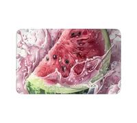 VOSERY Tappeto da bagno 76 x 50 cm, morbido e assorbente, antiscivolo, lavabile in lavatrice, motivo anguria spruzzata, realismo, arte realistica, tappetino da bagno per doccia