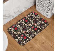VOSERY Tappeto da bagno antiscivolo, lavabile, con teschio di roccia, morbido e assorbente, per bagno, vasca da bagno e doccia, 61 x 40 cm