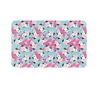 VOSERY Tappeto da bagno classico e divertente con mucca che mangia erba, 76 x 50 cm, morbido tappeto assorbente, antiscivolo, lavabile in lavatrice, tappetino da bagno per doccia