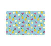VOSERY Tappeto da bagno con anguria e ananas, 76 x 50 cm, morbido, assorbente, antiscivolo, lavabile in lavatrice, tappetino da bagno per doccia
