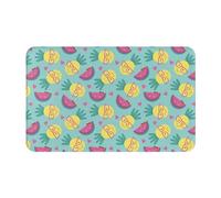 VOSERY Tappeto da bagno con grazioso ananas e anguria, 76 x 50 cm, morbido e assorbente, antiscivolo, lavabile in lavatrice, tappetino da bagno per doccia