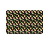 VOSERY Tappeto da bagno con grazioso pera, mango, anguria, ananas, 76 x 50 cm, morbido e assorbente, antiscivolo, lavabile in lavatrice, tappetino da bagno per doccia