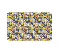VOSERY Tappeto da bagno in stile siciliano, 76 x 51 cm, morbido, assorbente, antiscivolo, lavabile in lavatrice, tappetino da bagno per doccia, 76 x 50 cm, colore: giallo limone dorato