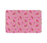 VOSERY Tappeto da bagno rosa anguria carino 76 x 50 cm - morbido tappeto da bagno assorbente antiscivolo lavabile in lavatrice tappetino da bagno doccia per bagno