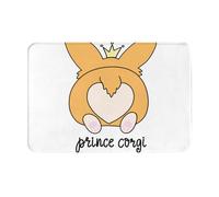 VOSERY Zerbino per ingresso interno ed esterno, motivo cane Prince Corgi, facile da pulire, 40,6 x 61 cm, per tutte le stagioni, per esterni, ingresso e patio