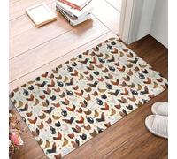 VOSERY Zerbino per interni ed esterni, con galli e galline, facile da pulire, 40,6 x 61 cm, zerbino per tutte le stagioni, per ingresso esterno e patio