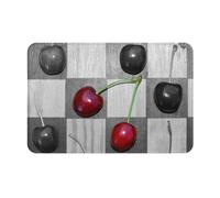 VOSERY Zerbino per porta d'ingresso, per interni ed esterni, con ciliegie, facile da pulire, 40,6 x 61 cm, per tutte le stagioni, per esterni, ingresso e patio