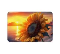 VOSERY Zerbino per porta d'ingresso, per interni ed esterni, con costa al tramonto, girasole, facile da pulire, 40,6 x 61 cm, per tutte le stagioni, per ingresso esterno e patio