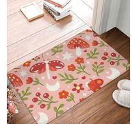 VOSERY Zerbino per porta d'ingresso, per interni ed esterni, con funghi e falene, facile da pulire, 40,6 x 61 cm, zerbino per tutte le stagioni, per ingresso esterno e patio