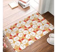 VOSERY Zerbino per porta d'ingresso, per interni ed esterni, con motivo di galline in stile cartone animato, facile da pulire, 40,6 x 61 cm, per tutte le stagioni, per ingresso esterno e patio