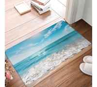VOSERY Zerbino per porta d'ingresso, per interni ed esterni, con onde dell'oceano, facile da pulire, 40,6 x 61 cm, per tutte le stagioni, per ingresso esterno e patio