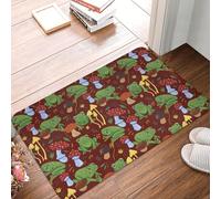 VOSERY Zerbino per porta d'ingresso, per interni ed esterni, con rane e funghi, facile da pulire, 40,6 x 61 cm, per tutte le stagioni