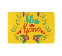 VOSERY Zerbino per porta d'ingresso, per interni ed esterni, con scritta "Bless This Home", facile da pulire, 40,6 x 61 cm, per tutte le stagioni