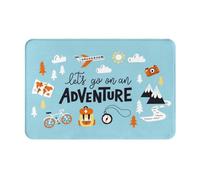 VOSERY Zerbino per porta d'ingresso, per interni ed esterni, con scritta "Let's Go on an Adventure", facile da pulire, 40,6 x 61 cm, adatto per tutte le stagioni, per esterni, ingresso e patio
