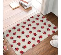 VOSERY Zerbino per porta d'ingresso, per interni ed esterni, con stampa di coccinelle, facile da pulire, 40,6 x 61 cm, per tutte le stagioni, per esterni, ingresso e patio