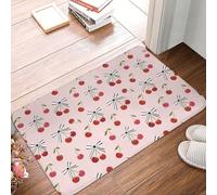 VOSERY Zerbino per porta d'ingresso, per interni ed esterni, grazioso fiocco con bacche rosse, facile da pulire, 40,6 x 61 cm, zerbino per tutte le stagioni, per ingresso esterno e patio