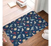 VOSERY Zerbino per porta d'ingresso, per interni ed esterni, motivo creature marine, facile da pulire, 40,6 x 61 cm, per tutte le stagioni, per esterni, ingresso e patio