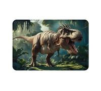 VOSERY Zerbino per porta d'ingresso, per interni ed esterni, motivo: dinosauro della foresta verde, facile da pulire, 40,6 x 61 cm, per tutte le stagioni, per ingresso esterno e patio