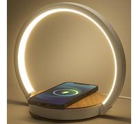 VOSFEEL Lampada da Comodino a 3 intensità con Caricabatterie Wireless Controllo Touch Lampada da Tavolo Lampada da Scrivania