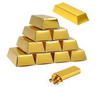 VOSOOT 24 pezzi scatole di caramelle a forma di lingotto d'oro, caccia al tesoro per feste compleanno, confezione di monete lingotto oro, decorazione per compleanno di bambini con tesoro dei pirati