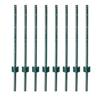 VOSS.farming 8 pz. Pali Metallici con Profilo a U, 107 cm, Pali per Rete per voliere, Rete Esagonale, Rete per recinto Giardino, Rete per Piante rampicanti, Verdi