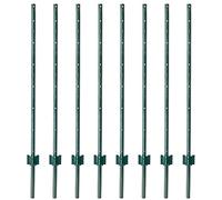 VOSS.farming 8 Pz. Pali Metallici Con Profilo a U, 137 cm, per Rete Voliere, Esagonale, Recinto Giardino, Piante Rampicanti, Verdi