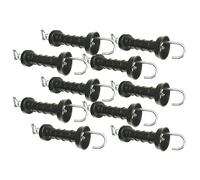 VOSS.farming Maniglia per recinzioni elettriche da pascolo, compatta, agganciabile con Nastri di Larghezza Max 20 mm, zincata, Colore Nero, 10 Pezzi