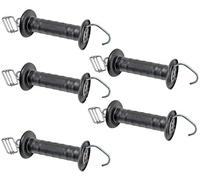 VOSS.farming Maniglia per recinzioni elettriche da pascolo, con aggancio per Nastro di Larghezza Max 40, mm zincata, Colore Nero, 5 Pezzi