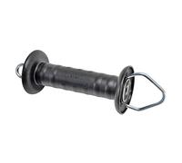 VOSS.farming Maniglia per recinzioni elettriche da pascolo, Grande, con limitatore di trazione della Molla ed Occhiello, Colore Nero