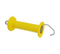 VOSS.farming Maniglia per recinzioni elettriche da pascolo, Grande, con Molla a trazione Semplice e Gancio, Colore Giallo