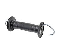 VOSS.farming Maniglia per recinzioni elettriche, limitatore di trazione della Molla e Gancio zincato, Colore Nero