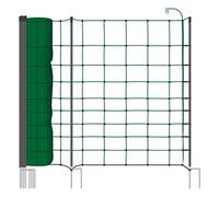 VOSS.farming Rete per recinzioni da pascolo elettrificabili,Altezza 108 cm e Lunghezza 50 m, a Doppia Punta, 20 Pali Neri, Colore Verde