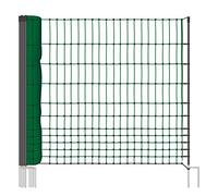 VOSS.farming Rete pollame Classic per recinzioni Non elettrificabili, 112 cm di Altezza e 25 m di Lunghezza, a Punta Doppia, Dotata di 9 Pali, Colore Verde