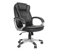 VOSSBACH - Sedia da ufficio in ecopelle, regolabile in altezza, per ufficio, da gioco, colore: nero, 150 kg