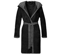 Vossen 141713-790 Women's Juno Black Black Dressing Gown Loungewear Bath Robe Robe XLarge