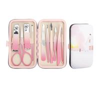 VOSSOT 10 Pezzi Set Tagliaunghie Professionale, Set Manicure Grooming Kit Strumenti per Manicure E Pedicure Confezionato in una Scatola Portaoggetti Adatto per L'Uso Domestico E in Viaggio (Rosa)