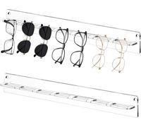 VOSSOT 2 Pezzi Supporto Occhiali Portaocchiali Parete Porta Organizzatore Espositore in Acrilico 38cm*3,8cm Contiene 7 paia di occhiali
